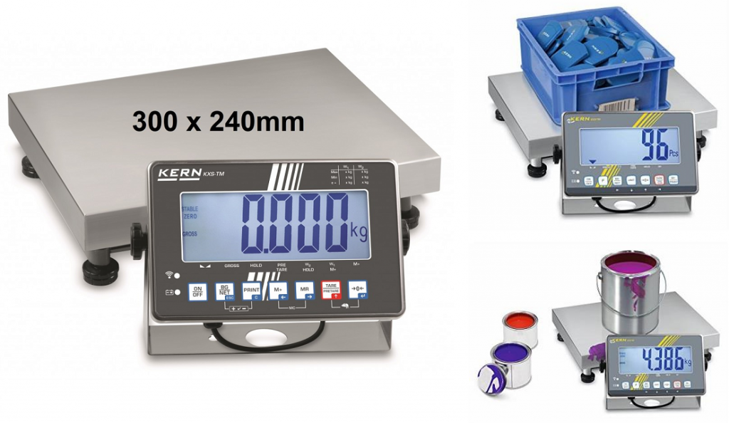 bilancia per carichi pesanti-struttura robusta-display extra large-ampio piatto di pesata-bilancia Kern IXS-bilancekern-strumenti di misura